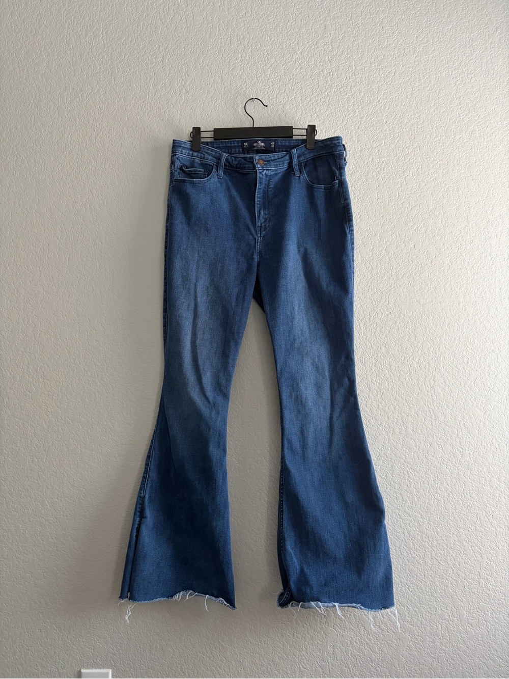 Hollister Dark Blue High-Rise Flare Jeans